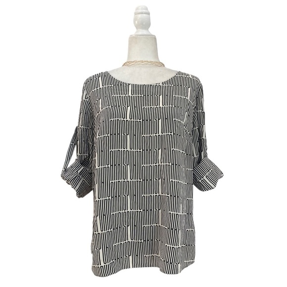 Akris Punto Mulberry Silk Letter-Print Blouse Long Sleeves - Picture 15 of 16